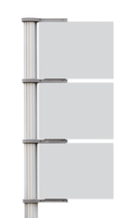 Mock up Three white horizontal billboard on pole png