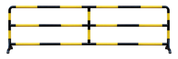 Mock up yellow and black pattern steel barrier png