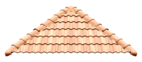 Mockup hip roof orange tile pattern png