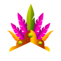 coloré mardi gras modèle isolé d'or couronne avec plumes gratuit png