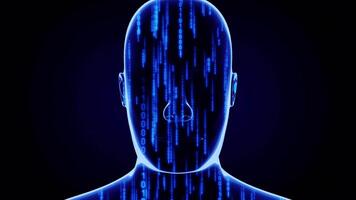 Geometrical Man Face and Matrix Style Binary Code video