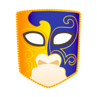 een blauw en goud masker vrij PNG