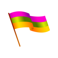 Mardi gras flag in pole with color party emblem Free Png