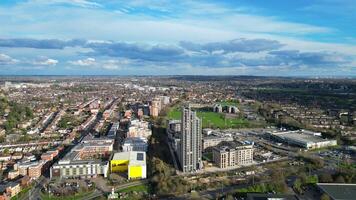 High Angle Footage of Most Beautiful Central Watford City of England UK. March 3rd, 2024 video