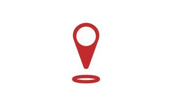 animación de rojo mapa ubicación alfiler, mapa vial, 2d animación video