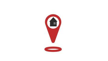 Animation of red map location pin, roadmap, 2d animation video