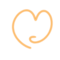 cœur Orange néon ligne png