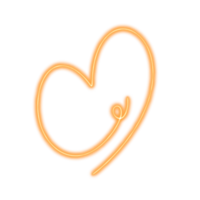 cuore giallo neon linea png