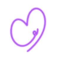 heart purple neon line png