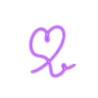 heart purple neon line png