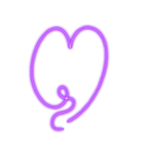 heart purple neon line png