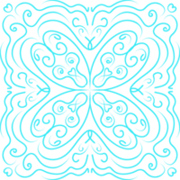 Cyan Doodle Floral Pattern png