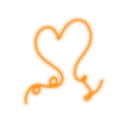 heart Orange neon line png