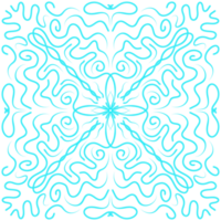 Cyan Doodle Floral Pattern png