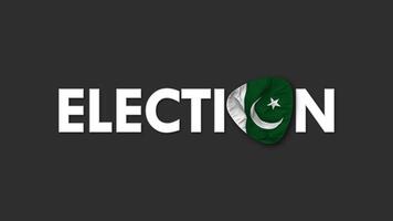 Pakistan drapeau avec élection texte sans couture boucle Contexte introduction, 3d le rendu video