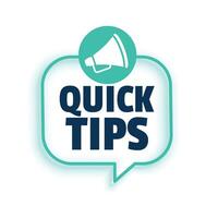 Quick tips advice with megaphone on white background vector