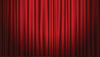 theater cinema curtains with focus light vector illustration