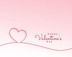 valentines day card with line love heart design vector