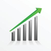 financiero valores comercio gráfico con subir arriba verde flecha vector