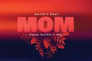 happy mother's day decorative leaves greeting vector