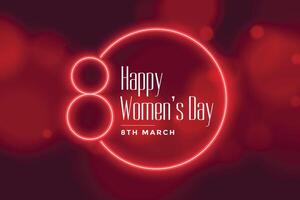 neon style happy womens day background design vector