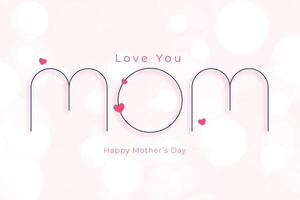 minimal style mother's day line style card design vector