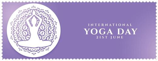 celebrate world yoga day with decorative banner promote fitness vector