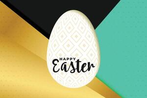 happy easter card in golden style design vector