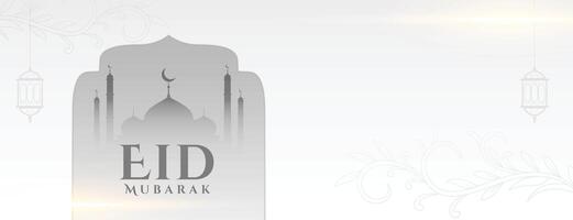 eid mubarak traditional banner with text space vector