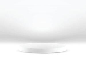 white studio background with podium display platform vector