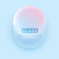 blurry glassmorphism background with blank acrylic sphere frame vector