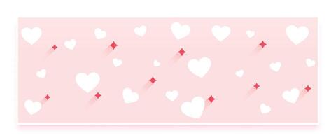 romantic love heart pattern banner for valentines day celebration vector