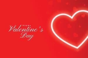 brillante neón corazón marco rojo antecedentes para san valentin día celebracion vector