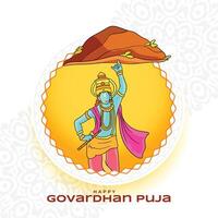 happy govardhan pooja event background for festival celebration vector