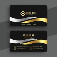 Corporate black and golden elegant business card template vector