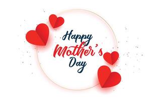 happy mothers day hearts celebration card design vector