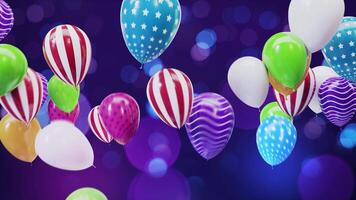 multicolore des ballons sur le plafond flou bokeh Contexte video