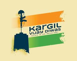 26th july kargil vijay diwas success background with indian flag vector