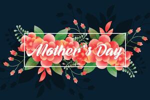 beautiful mother's day foliage greeting vector