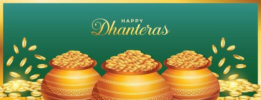 alegre shubh Dhanteras festivo fondo de pantalla para diwali rituales vector