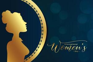 golden womens day event greeting design vector