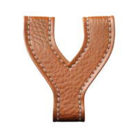 AI generated Leather alphabet on transparent background png