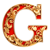 ai généré rouge ancien alphabet sur transparent Contexte png