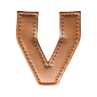 AI generated Leather alphabet on transparent background png