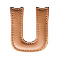 AI generated Leather alphabet on transparent background png