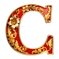 ai généré rouge ancien alphabet sur transparent Contexte png