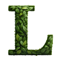 AI generated Alphabet made from leaves. png