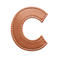 AI generated Leather alphabet on transparent background png