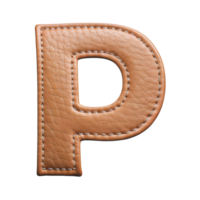 AI generated Leather alphabet on transparent background png