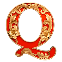 AI generated Red vintage alphabet on transparent background png